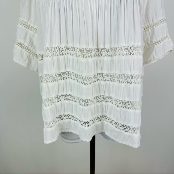 Aritzia Wilfred Beaufort White Lace Hobo Peasant Top Size Large - Picture 3 of 15